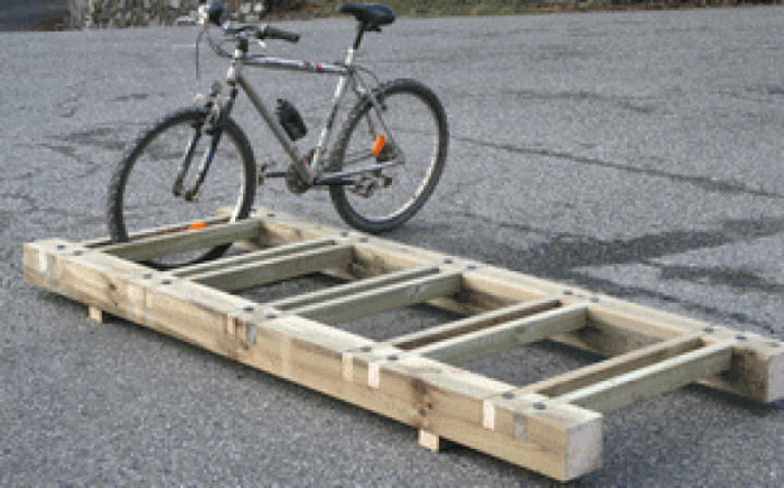 base vélos bois utilisation à plat